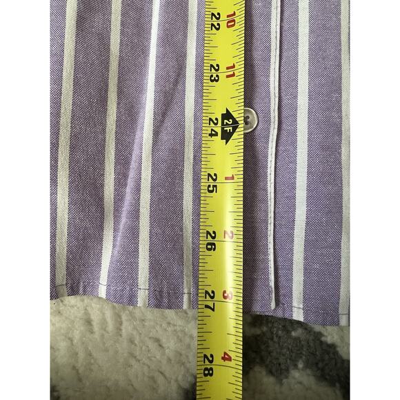 ZARA Purple Striped Boxy Boyfriend Relaxed Button Front Blouse Top - Picture 7 of 7